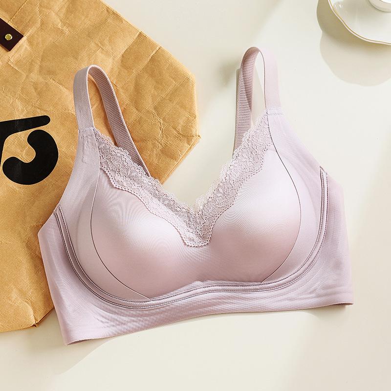 Original patented latex underwear women's big breasts show small gathering upper support anti-sagging soft support no steel ring no magnetic bra