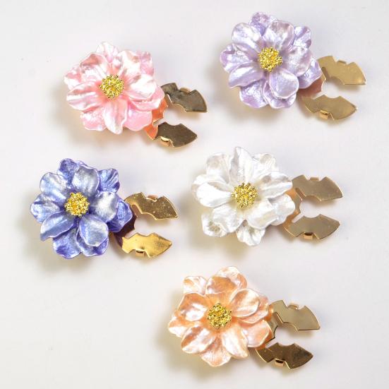 Button Cuff Pearly Luster Gardenia Flower Shape Easy Installation Button Cover Decorative Shirt