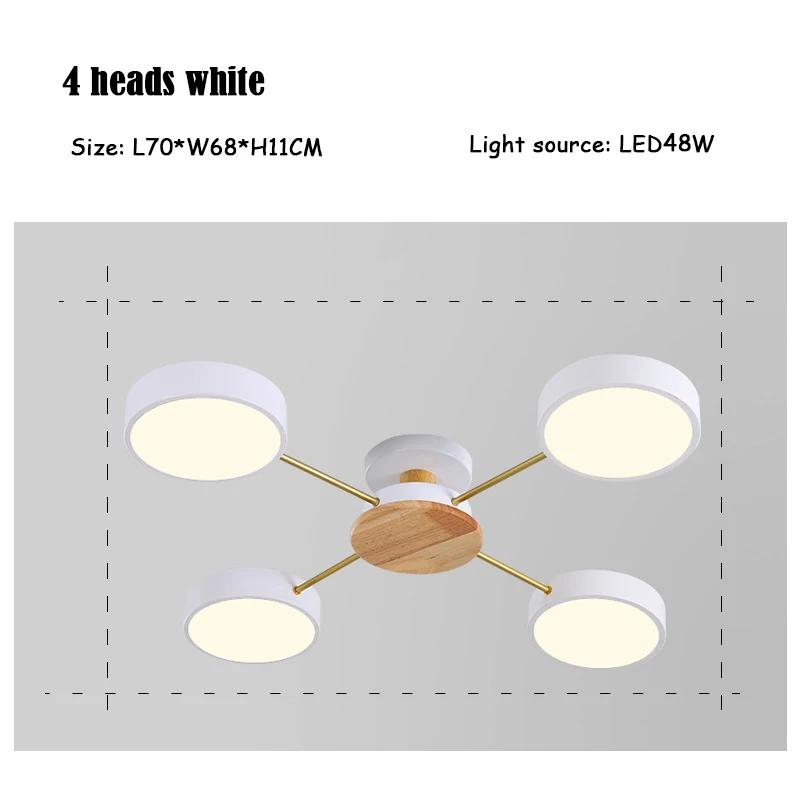 Nordic Simple LivingRoom Affordable Luxury Chandelier Macaron Creative Art Hall  Restaurant Wood  Ceiling Lighting  LED