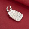 S925 Sterling Silver Fu Character Wealth Pendant - DIY Beading Rope Bracelet Necklace Accessory.