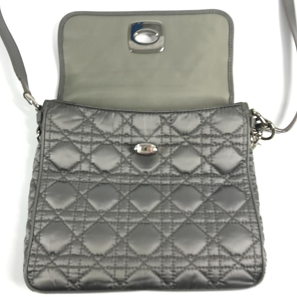 Dior Logo Cannage Quilted Crossbody Pochette Flap Shoulder Bag Gray Based