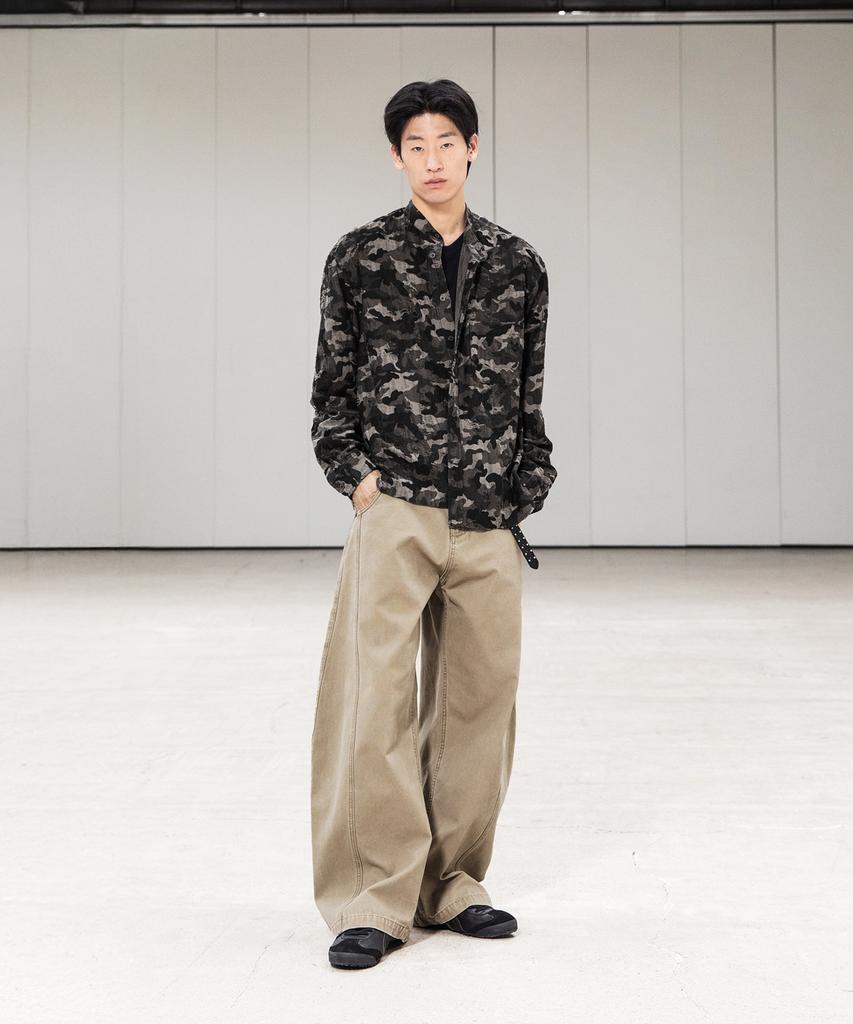 BEGIN202 Rubo Twist Pants [Taupe Beige]