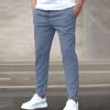 Casual Slim-fit Nine-point Men's Pants Solid Color Casual Pocket Pants