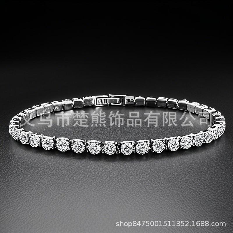 Diamond Elastic Bracelet Hip Hop Bracelet Single Row Diamond Bracelet with Simple and Versatile Style Diamond Bracelet Jewelry Zircon Bracelet
