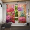 2pcs Multicolored Floral Printed Curtains   Semi-Transparent Rod Pocket Drapes for Bedroom and Living Room   Contemporary Home Dec