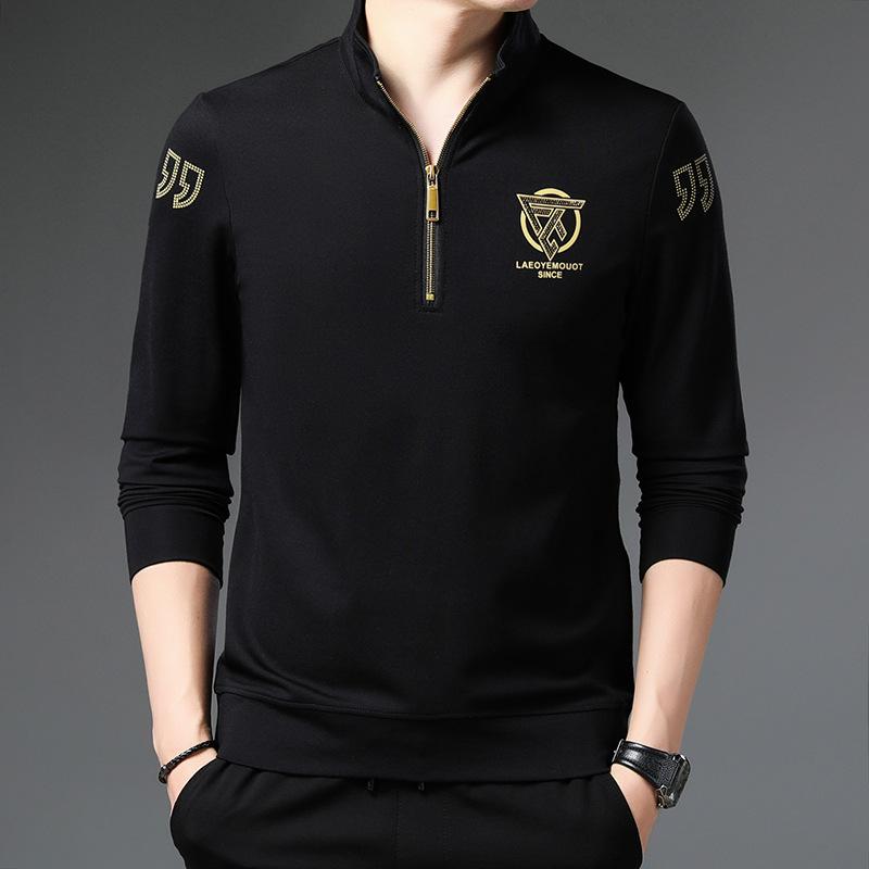 

Новый осенне-зимний свитшот на полумолнии для мужчин молодого и среднего возраста, воротник стойка, футболка с длинными рукавами, модная мужская одежда XXXXL