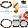 Tiger Eye Stone Hand String Tiger Eye Stone Stone Imitation Black Agate Beaded Hand String Imitation Obsidian Male Female Couple Elastic Rope Bracelet