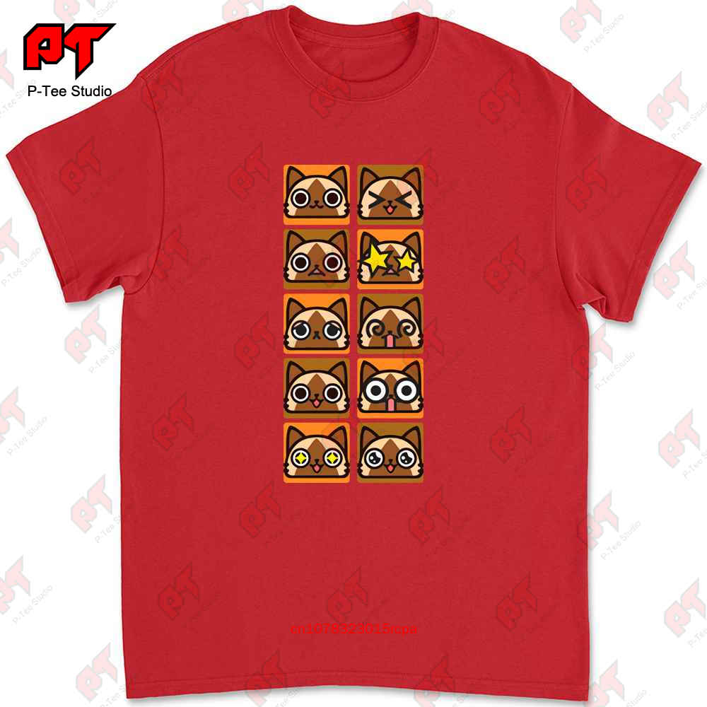 

Monster Hunter Airou Faces Tshirt KZOU S