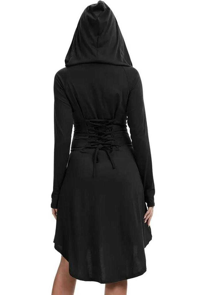 Women's Medieval Lace Hooded Renaissance Dress
