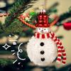 2 Pieces Glass Santa and Snowman Baubles Christmas Tree Hanging Ornament Seasonal Home Decoration for Window Door