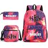 Large Capacity Schoolbag with Shoulder Strap; Student Three-piece Pencil Case Set