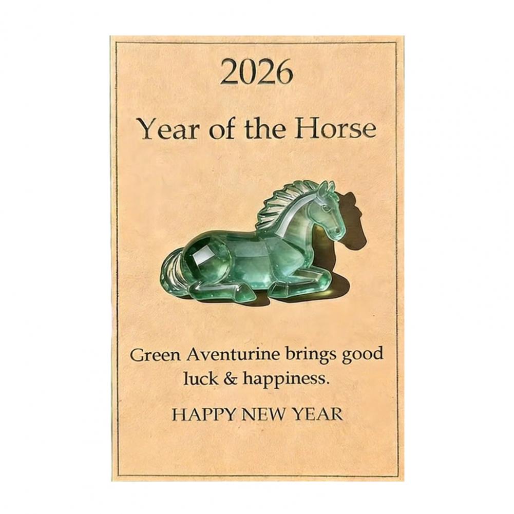 

Good Luck Horse Statue Lucky Horses Pocket Hug with Card Bring Good Luck 2026 Pocket Token Decoration Happy New Year Gifts зелений