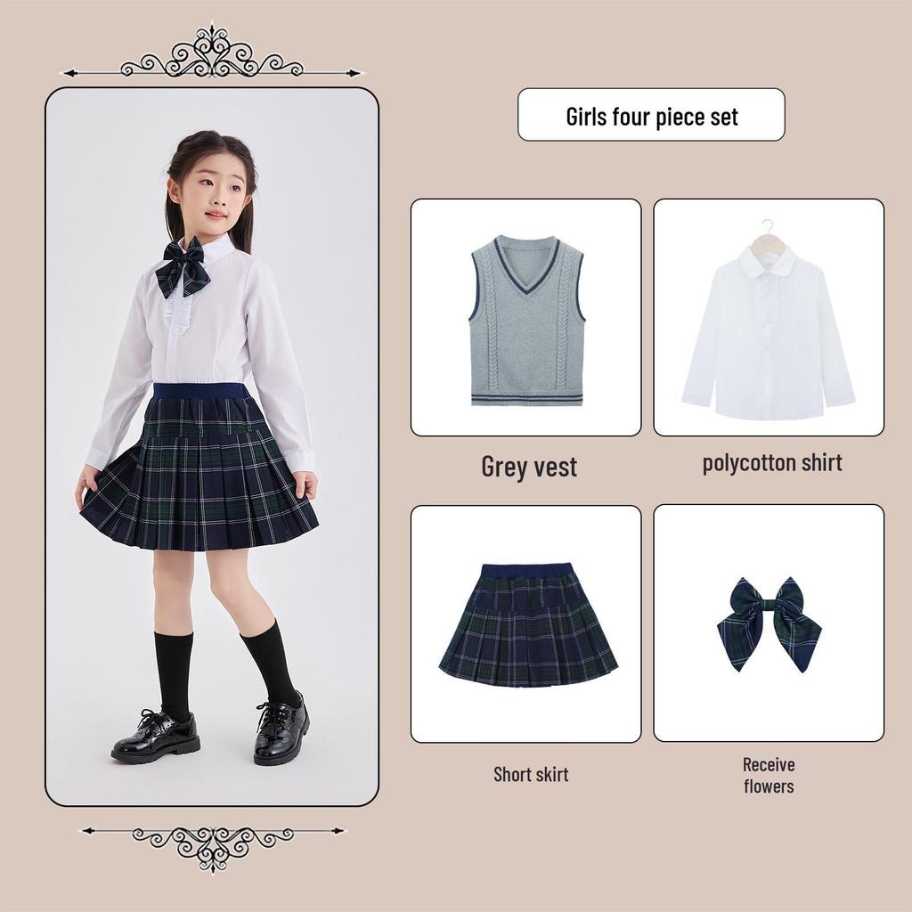 British Style School Uniforms for Kids - Primary & Secondary Recitation and Performance Outfits, Kindergarten Formal Wear, Academic Style.