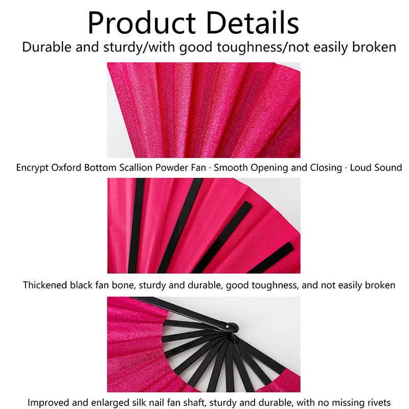 Bright Folding Fan Bright Color Rainbow Starry Sky In The Dark Festival Acting Hand Fans Women Girl Party Dancing Fan