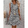 Fashion Women's Crew Neck Dress 3D Casual Color Printing Casual Dress Crew Neck Dress
