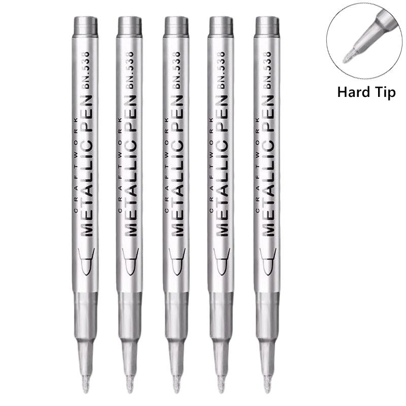 1/10/50Pcs Art Writing Gold Silver White Metallic Paint Pen Set Brush Tip Marker Pen Acrylic Paint Markers Stationery Supplies