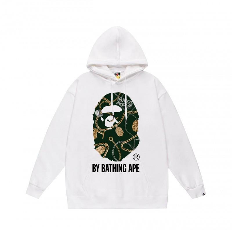 Mens Womens Streetwear Hoodie With Japanese Style Bape Print Loose Fit Cotton Pullover Winter