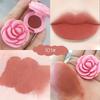 Creative Rose-Shaped Matte Lipstick, Velvet Mousse Lip Clay Long-Lasting Lightweight Matte Makeup Effect for All Skin Types