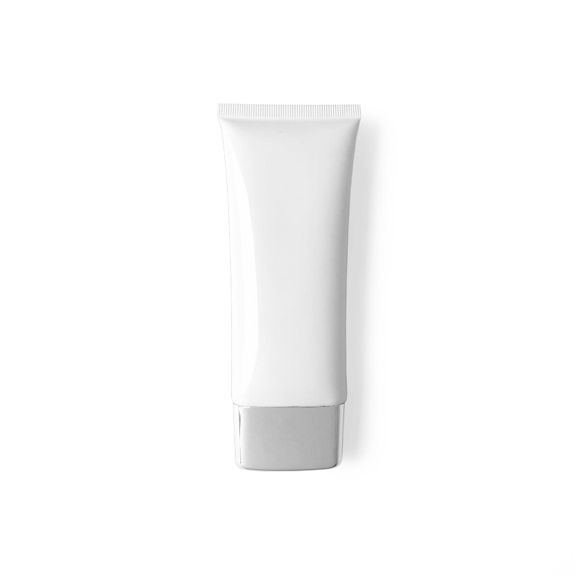 In Stock: 100ml Squeeze Tube - White Ultra-Flat Facial Cleanser, Hand Cream, Body Lotion