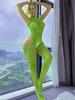 New Green Fishnet Body Stocking Women's Sexy Lingerie Night Clothes Sexiest Body Tights Hollow Out Sleeveless Mesh Sex Underwear