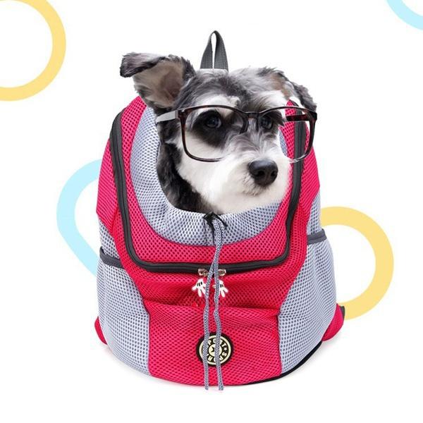 New Upgrade High Quality  Pet Dog Carrier Pet Backpack Bag Portable Travel Double Shoulder Bag Pet Dog Front Bag Mesh Outdoor Hiking Head Out.