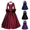 Women Vintage Retro Gothic Long Sleeve Hooded Dress Long Gown Dresses