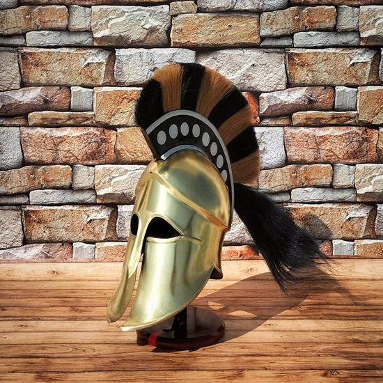 Cască medievală greacă corintică Cavaler roman Armura spartană Cască din oțel purtabil Costum SCA LARP Cel mai bun pentru cadou