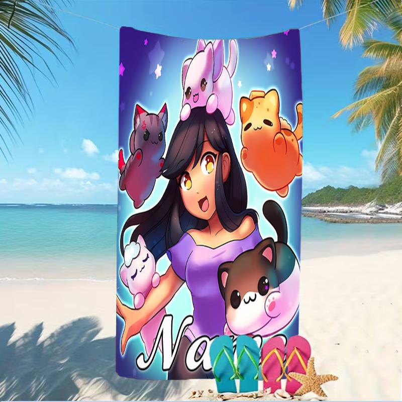 Customizable personalized beach towels Aphmau themed designs.Suitable for the beach, yoga, sports;ideal as beach accessories
