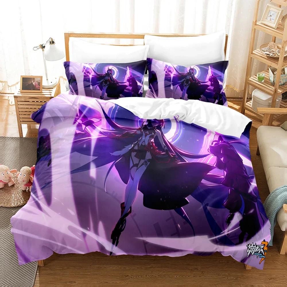 

Comforter 3D Anime Honkai Impact 3Rd Bedding Set Printed Decorative 2/3Pcs Bedclothes Home For Aldult Kid Teen Comforter (quilt)-EU Single(135*200cm)3pcs