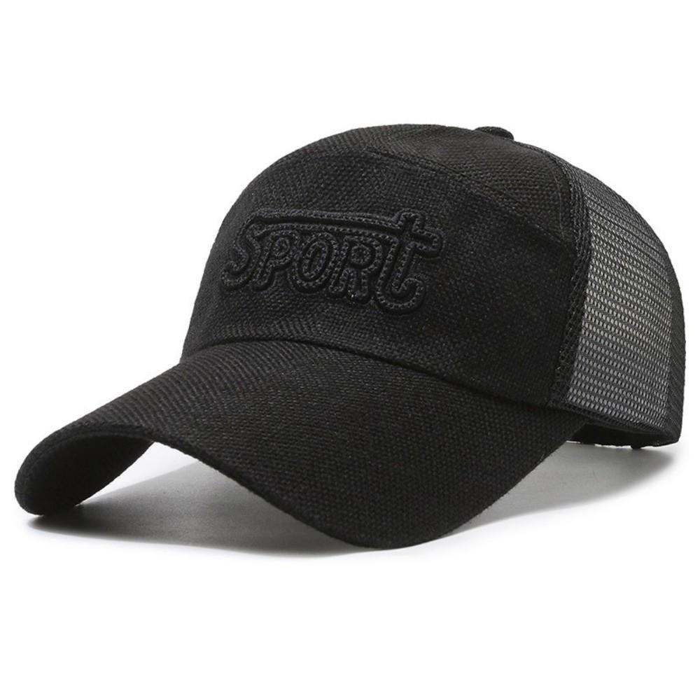 Wide Brim Linen Mesh Baseball Cap Breathable Peaked Cap Fashion Sun Visor Hat  Outdoor Sports