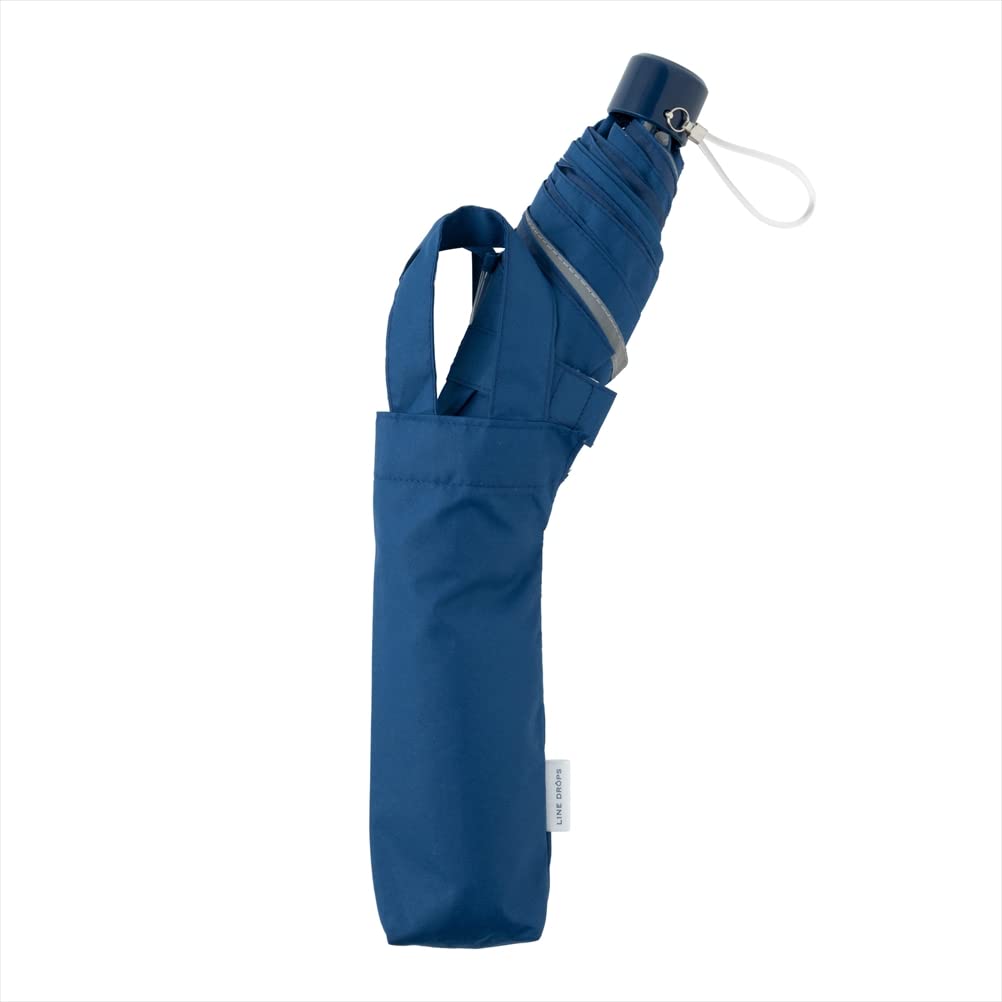 Ogawa Folding Safety Reflective Name Band Finger Cynthia 53334 Umbrella, Kids, Navy, 55cm, Window, Tape, Included, Resistant,