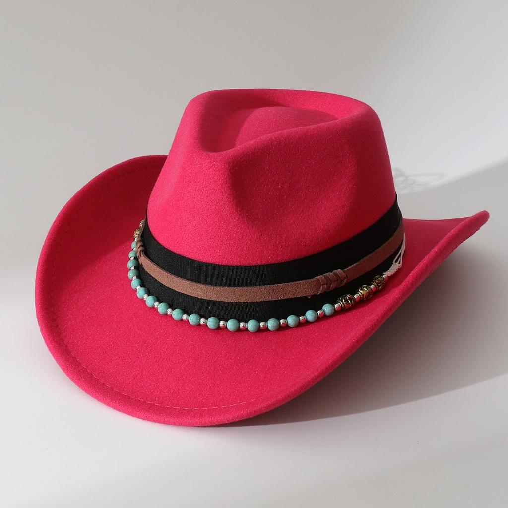 European and American Gothic Style Velvet Necklace, Western Cowboy Hat, Halloween Tassel Crystal Choker, Jazz Fedora Hat