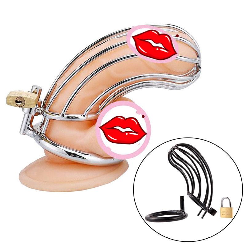Sexuální hračka BDSM pro muže Zařízení cudnosti Zámek penisu Erotické otroctví Manžel Věrnost Big Metal Cock Cage Gay Varle
