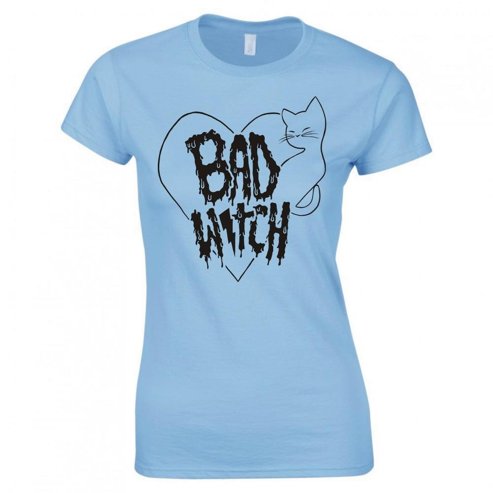 Funny Goth Bad Witch Ladies Skinny Fit Tshirt S
