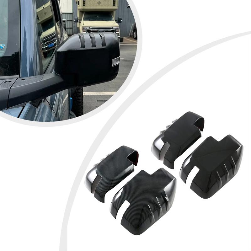 Rearview Mirror Decoration Car Mirror Cover Black ABS Material Black Finish Decorative Cover Easy tallation