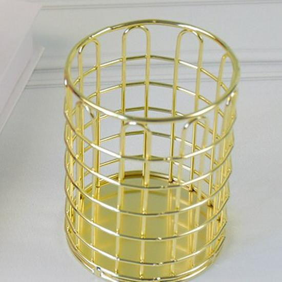 Multi-Function Iron Pen & Makeup Brush Holder - Desktop Storage Basket