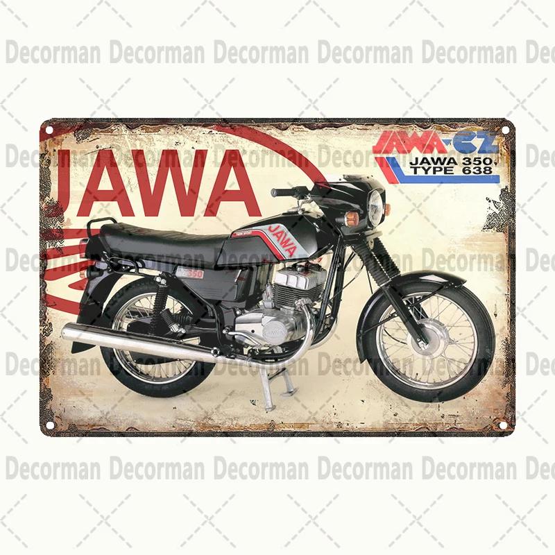 [ DecorMan]  JAWA BSA Motor Kovové Znamení Plakáty Vintage Malba Vlastní Klubová Dekorace LTA-1704 vintage dekor