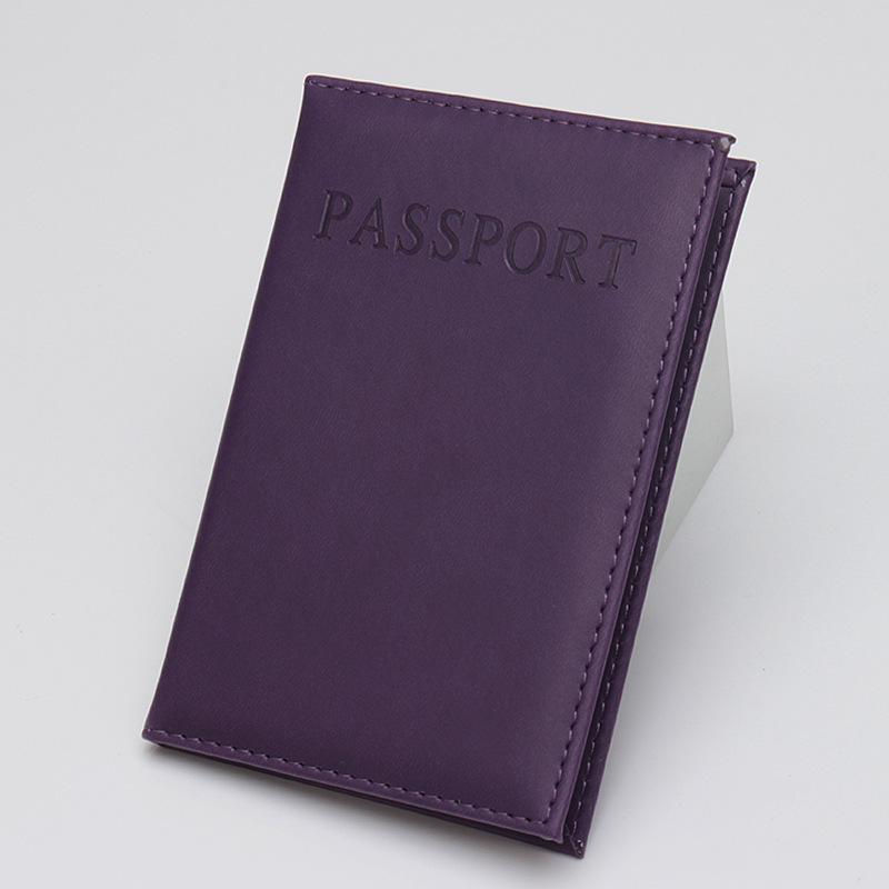 Custom Logo PU Leather Passport Holder Clip - English Leather Travel Cover