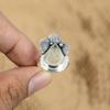 Natural Crystal Quartz Gemstone 925 Silver Statement Adjustable Ring For Women