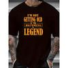 Men's "I'm Becoming Legend" Graphic Cotton T-Shirt - Casual Summer Style, Loose Fit, Short Sleeve, Round Neck, Machine Washable, Black with Orange