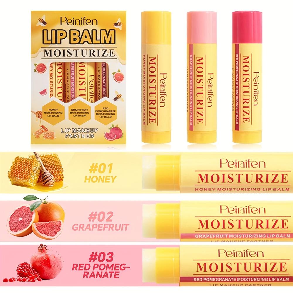 3pcs/set Vitamin E Lip Balm Honey Milk Jelly Fruit Flavor Lip Balm Set - Hydrating & Moisturizing, Base for Lips Makeup