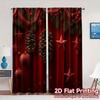 2D Flat Printing  JIT 2pcs   Curtains (Without Rod) Festive Pine Decor Modern Print Curtains Fabric Curtains Gifts Use for