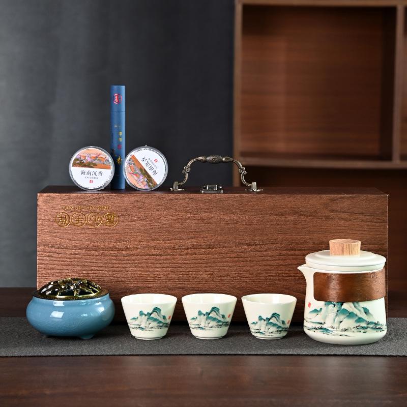 Merchandise Beam Pot Tea Set Creative Kung Fu High-end Gift Box Business Gift Set Xiangdao Ceramic Souvenir