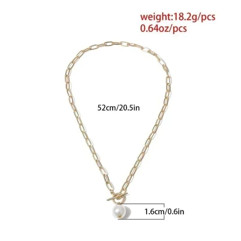 Imitationsperlenanhänger OT-Verschluss Halskette Damen Leichter Luxus Nische Temperament Vielseitig Langes Element Accessoire Modeschmuck