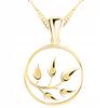 Gold Necklace with Leaf Branch Tree Tree Leaf Branch Silver 925