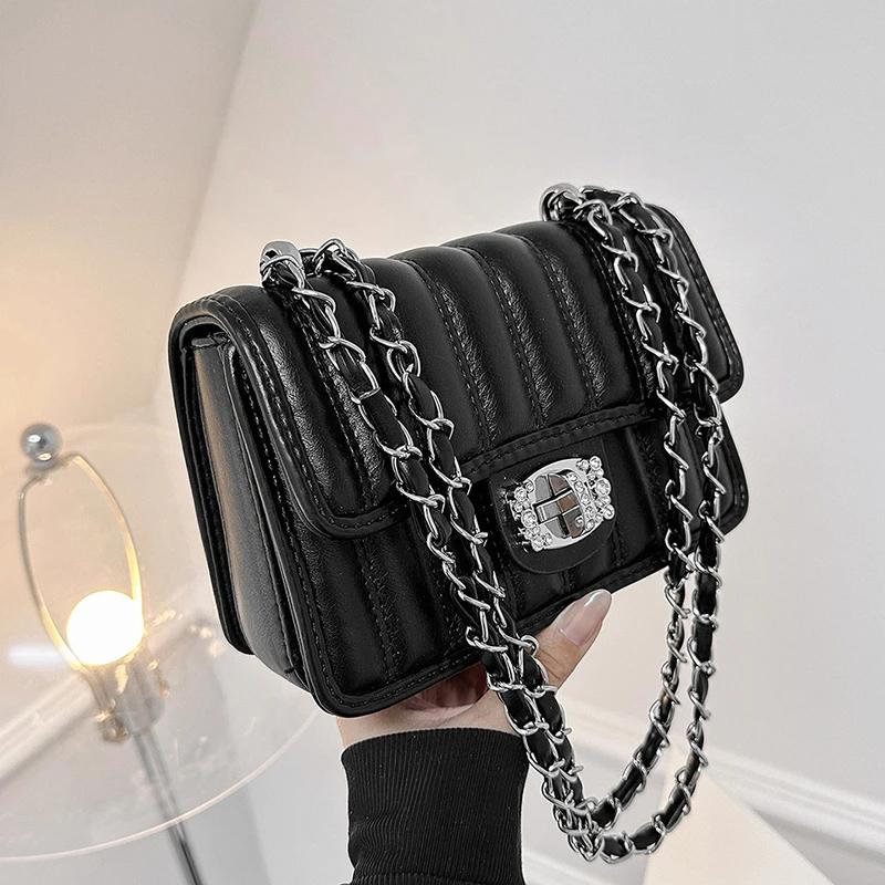 

Универсальная сумка через плечо для женщин Стеганая сумка Универсальная сумка через плечо Классическая и элегантная маленькая квадратная сумка в стиле аромата