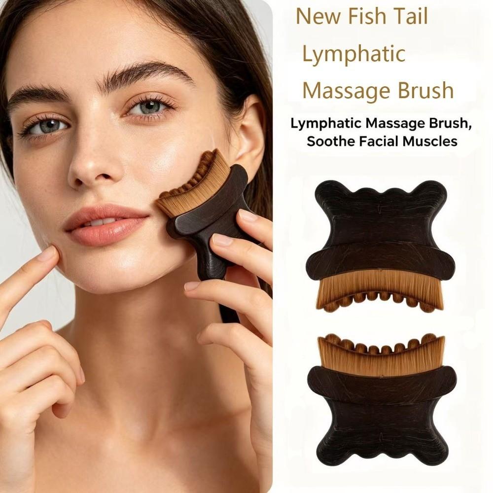 Ergonomic Shape Contour Massage Brush Soft Bristles Face Care Brush  Jawline Care