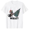 Funny Xmas Cat What Tops Tear Down The Christmas Tree Men T-Shirts Graphic Hip Hop Streetwear Short Sleeve Tees Male Clothing