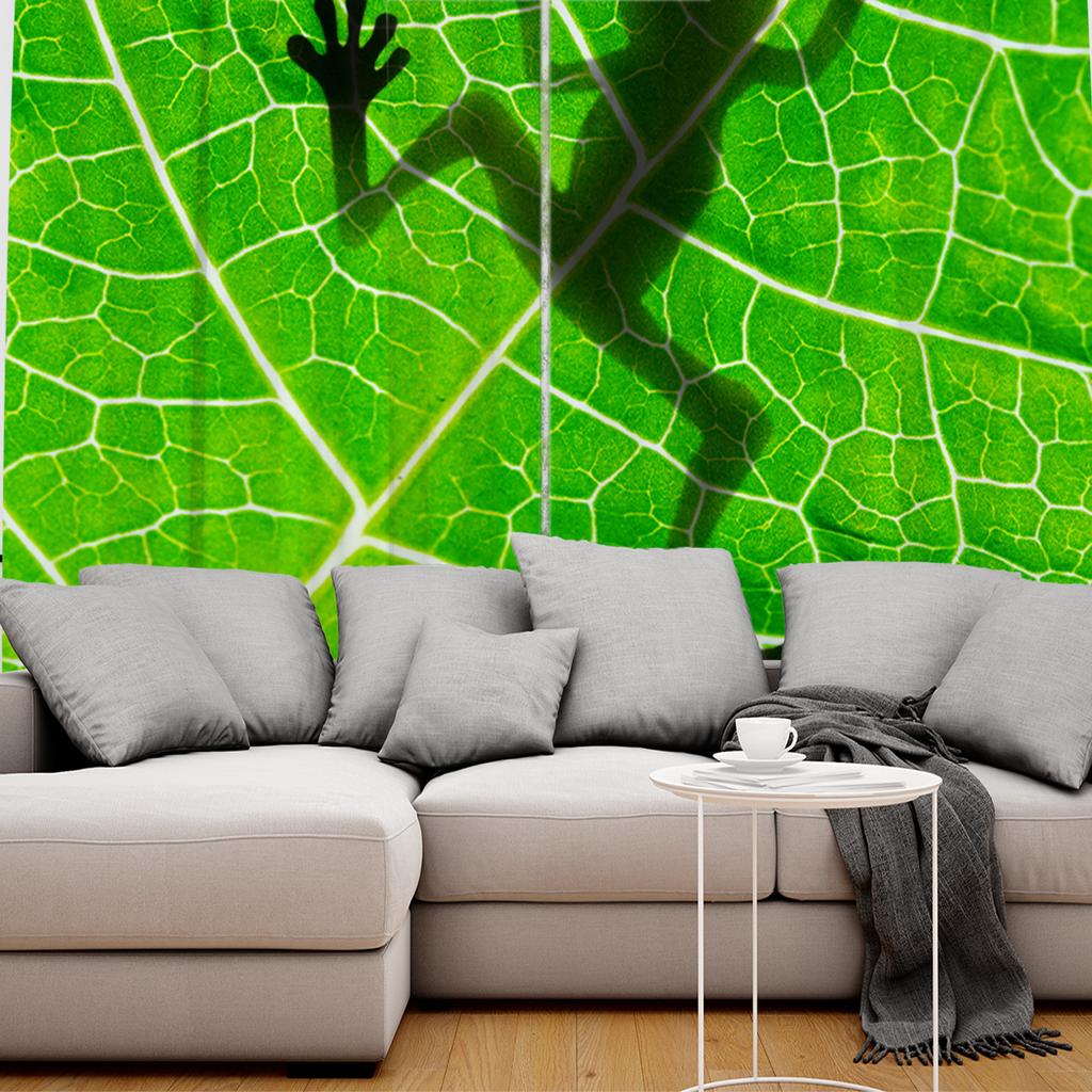 Frog Shadow Leaf Plant Natural  Window Curtains Curtains for Living Room Decorative Items Living Room