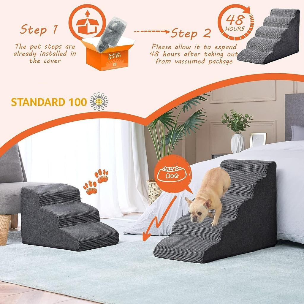 Slope Style Pet Climbing Ladder: Hot-Selling Dog & Cat Bunk Bed Sponge Steps
